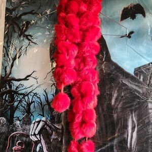 Vibrant Pink Fur Scarf